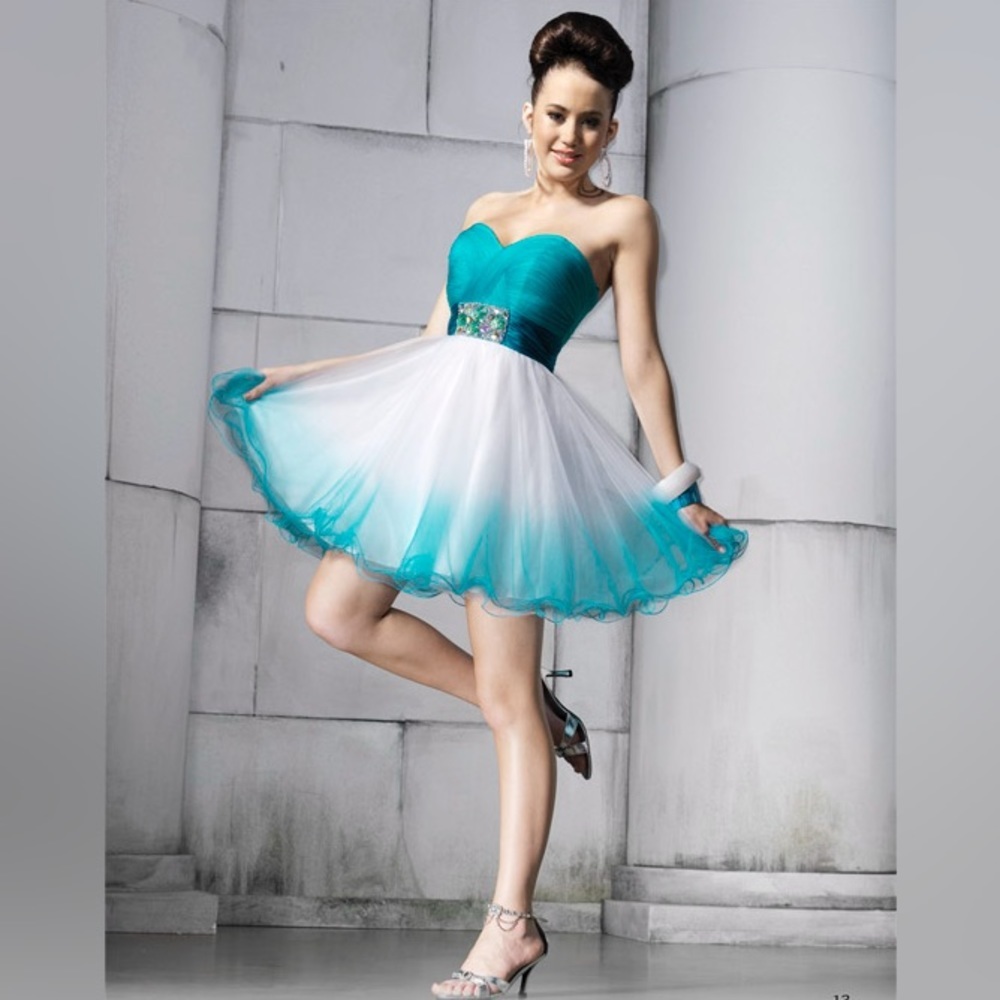 NEW Riva Designs 6503 Strapless Prom / Party Dress with Optional Scarf Size 4